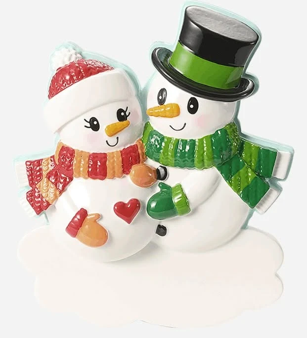 Snowman Couple with Baby