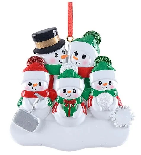 Snowman Family in Winter Hats
